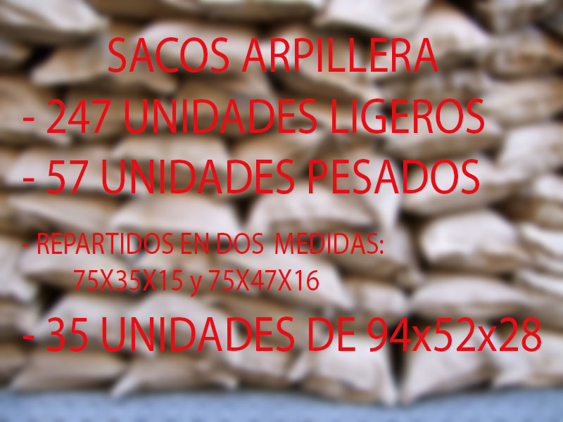 saco arpillera 75x35x15 75x47x16 94x52x28 tot.340u